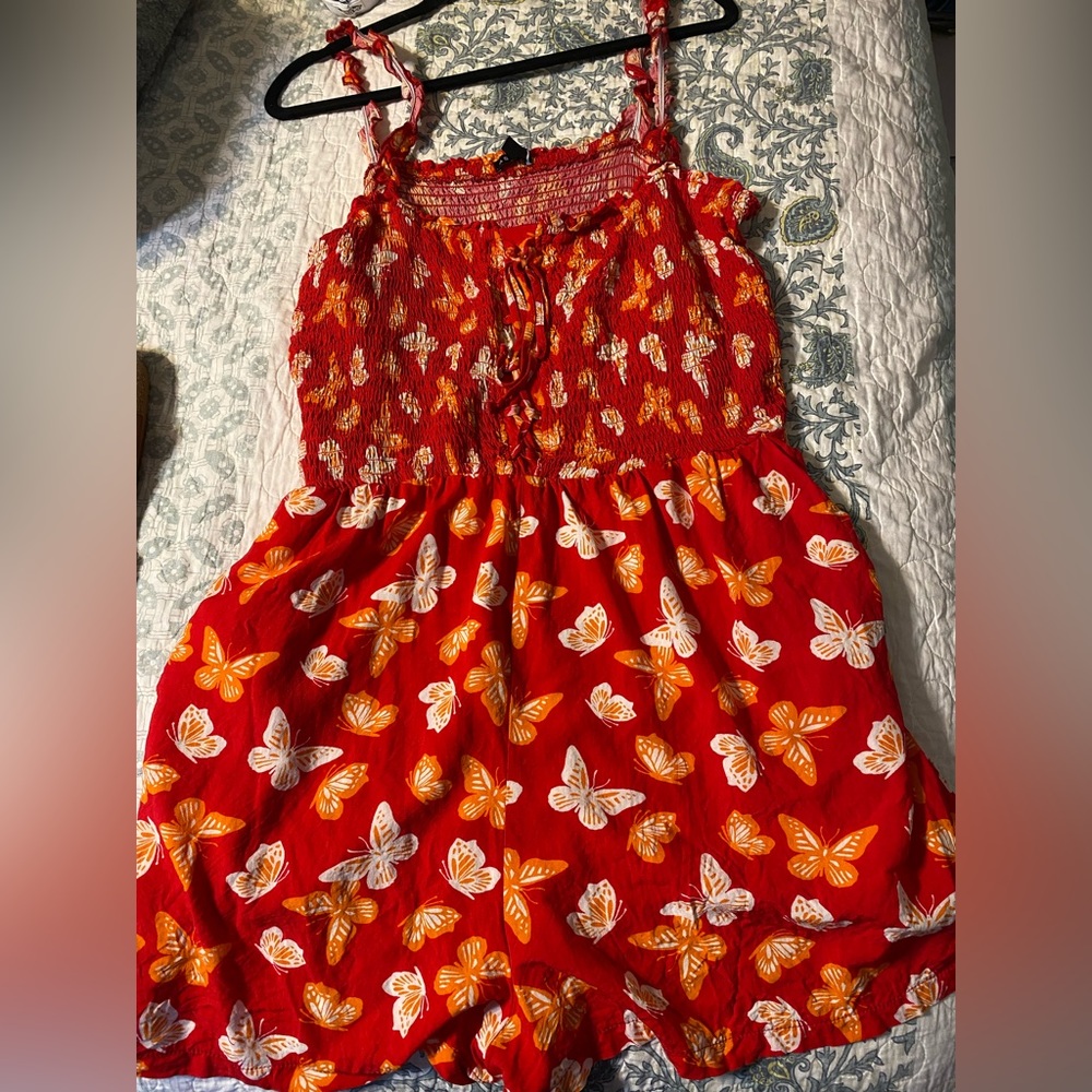 As You Wish Red Butterfly Romper. 3X